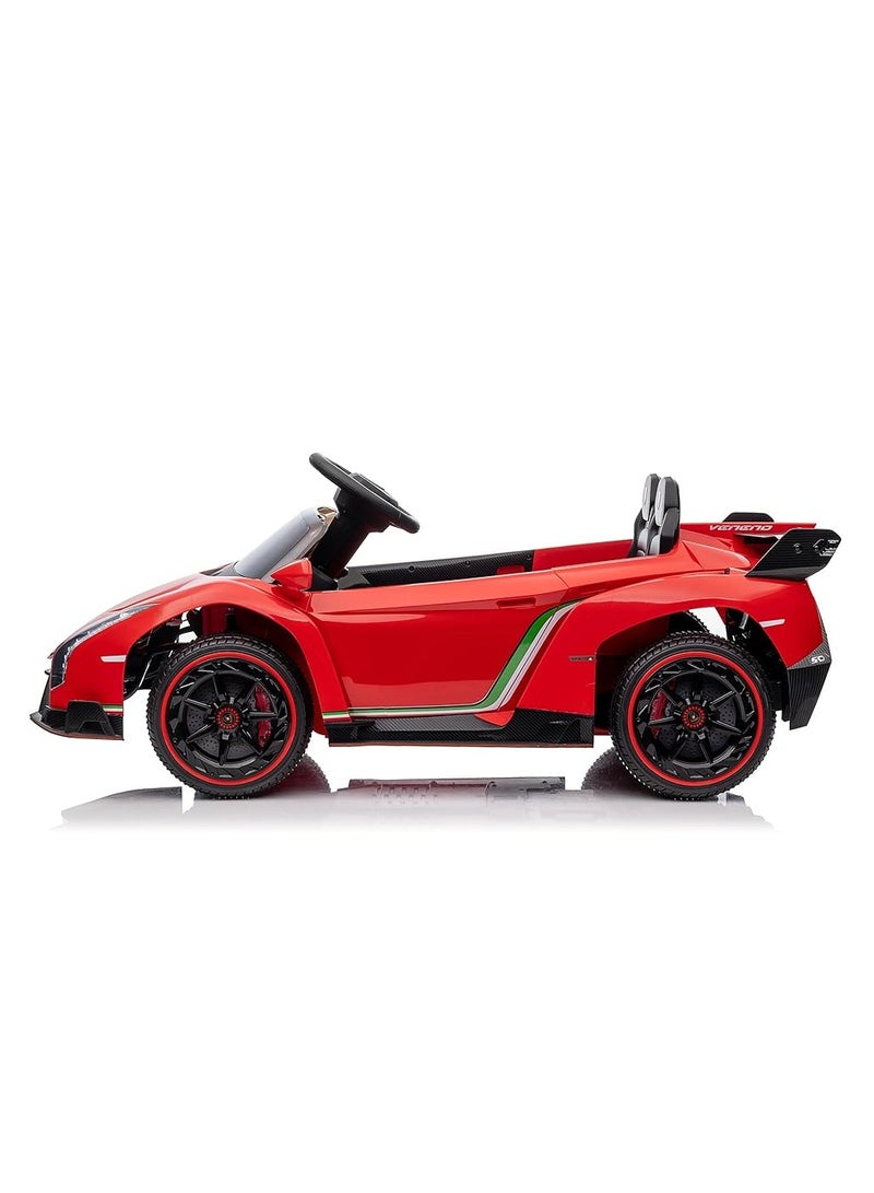 12V Licensed Lamborghini Veneno Ride-On Car for Kids – Electric Sports Car with Remote Control, 3 Speeds, Hydraulic Doors, LED Headlights, Rocking Function, and Music | Battery-Powered Vehicle for Boys and Girls