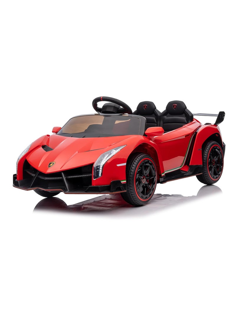 12V Licensed Lamborghini Veneno Ride-On Car for Kids – Electric Sports Car with Remote Control, 3 Speeds, Hydraulic Doors, LED Headlights, Rocking Function, and Music | Battery-Powered Vehicle for Boys and Girls