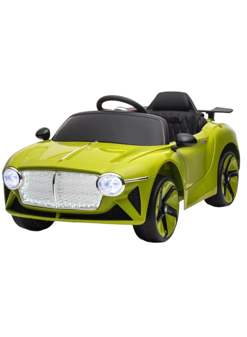 12V Electric Ride-On Car with Dual Drive, Bluetooth, USB, LED Lights, Rocking Function, 2.4G Remote Control, Dynamic Music & Adjustable Breathing Lights – Includes Three-Point Seat Belts