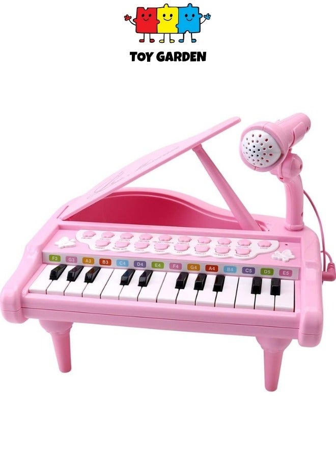 Toddler Piano Toy Keyboard Pink – 24-Key Multifunctional Toy Piano for Girls | Birthday Gift for 1-4 Year Old Kids