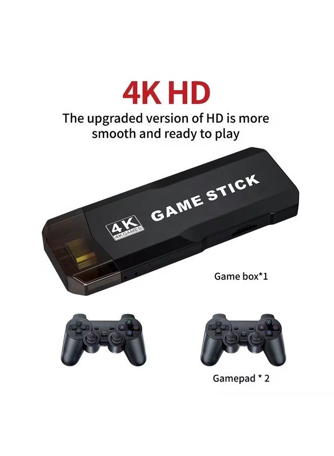 4K Smart Retro Gaming TV Stick with 10,000+ Games – Includes 32/64GB Storage and 2.4G Wireless Controllers.