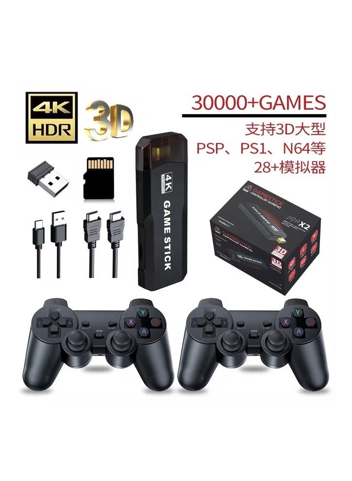 4K Smart Retro Gaming TV Stick with 10,000+ Games – Includes 32/64GB Storage and 2.4G Wireless Controllers.