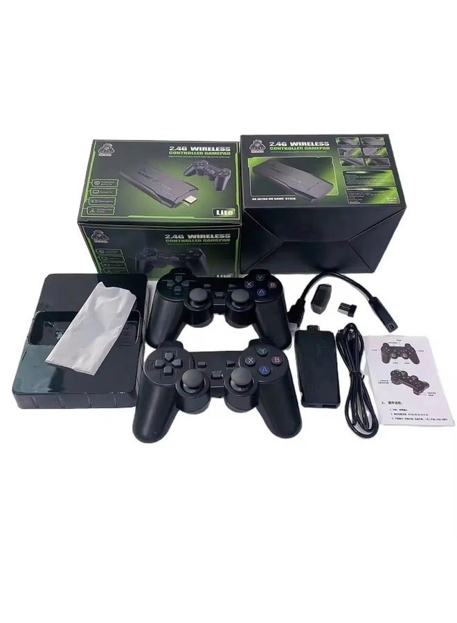 4K Smart Retro Gaming TV Stick with 10,000+ Games – Includes 32/64GB Storage and 2.4G Wireless Controllers.