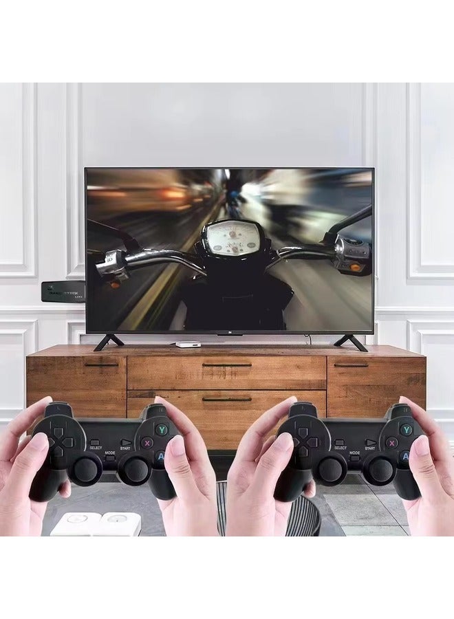 4K Smart Retro Gaming TV Stick with 10,000+ Games – Includes 32/64GB Storage and 2.4G Wireless Controllers.