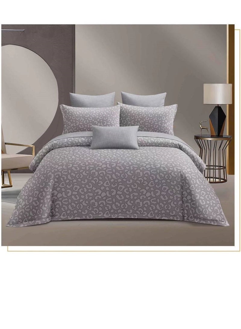 King Size 6 Piece Duvet Cover Set Modern Bedding Set- Quilt Cover Set Cotton + Polyester