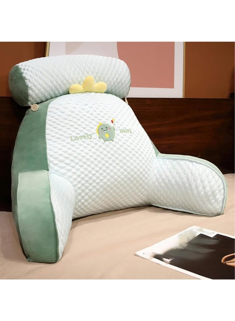 Bedside Sofa Pillow Backrest Reading Pillow Sitting Pillow Shredded Memory Foam Reading Pillow With Detachable Neck Roll