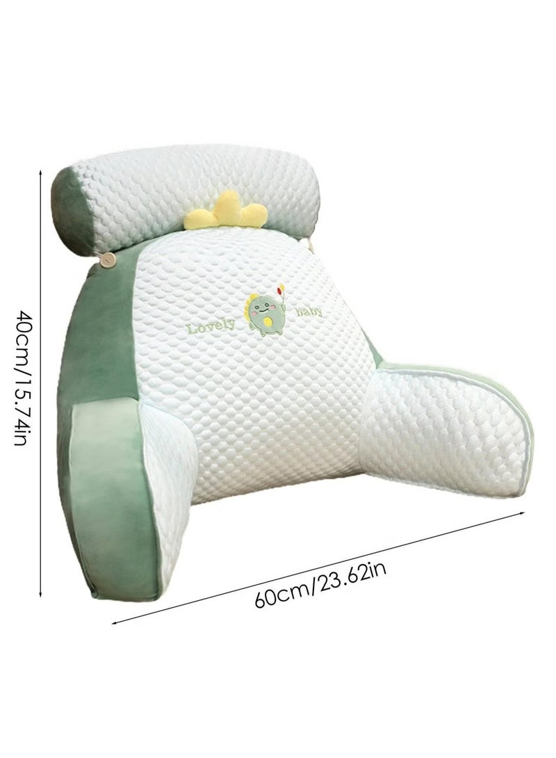 Bedside Sofa Pillow Backrest Reading Pillow Sitting Pillow Shredded Memory Foam Reading Pillow With Detachable Neck Roll