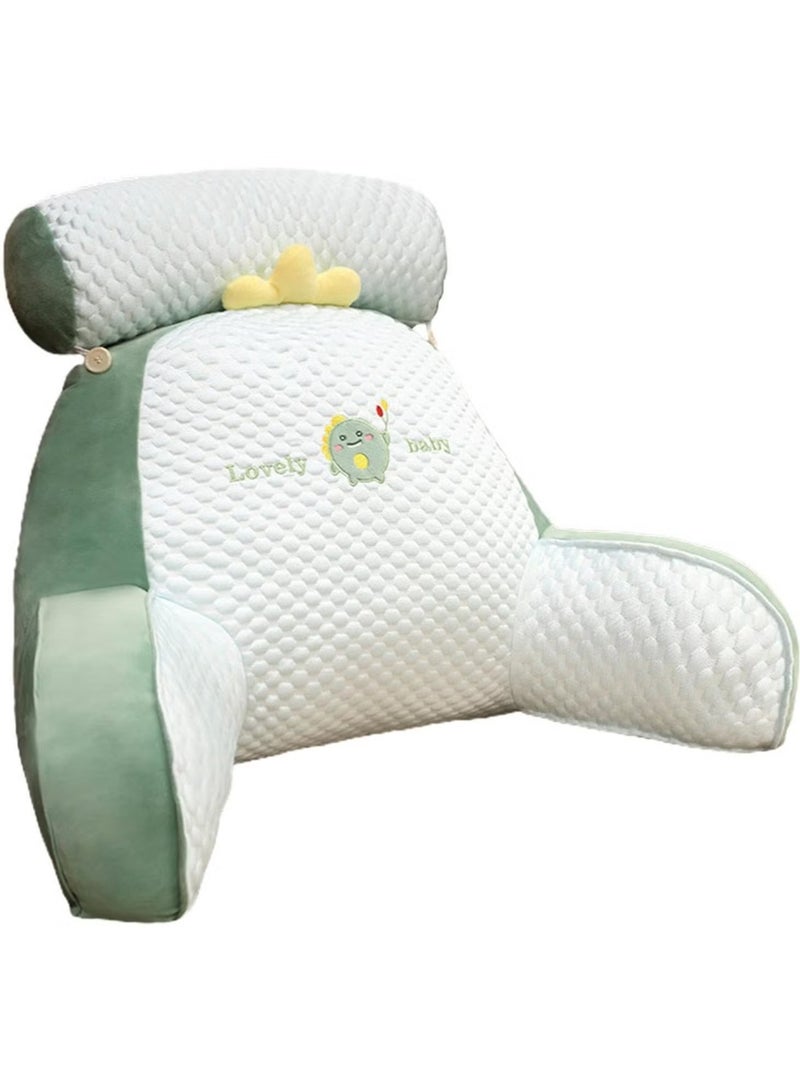 Bedside Sofa Pillow Backrest Reading Pillow Sitting Pillow Shredded Memory Foam Reading Pillow With Detachable Neck Roll