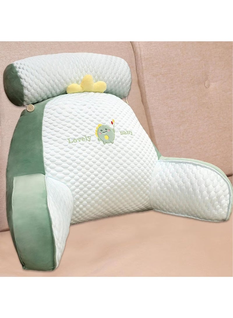 Bedside Sofa Pillow Backrest Reading Pillow Sitting Pillow Shredded Memory Foam Reading Pillow With Detachable Neck Roll