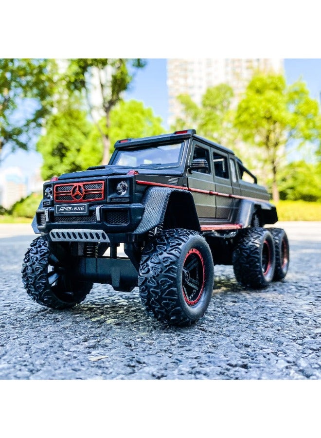 1:22 Benz G63 AMG 6x6 Off-Road Pickup Model Car – Zinc Alloy Pull-Back Toy with Sound & Light | Gift for Kids & Adult Collectors