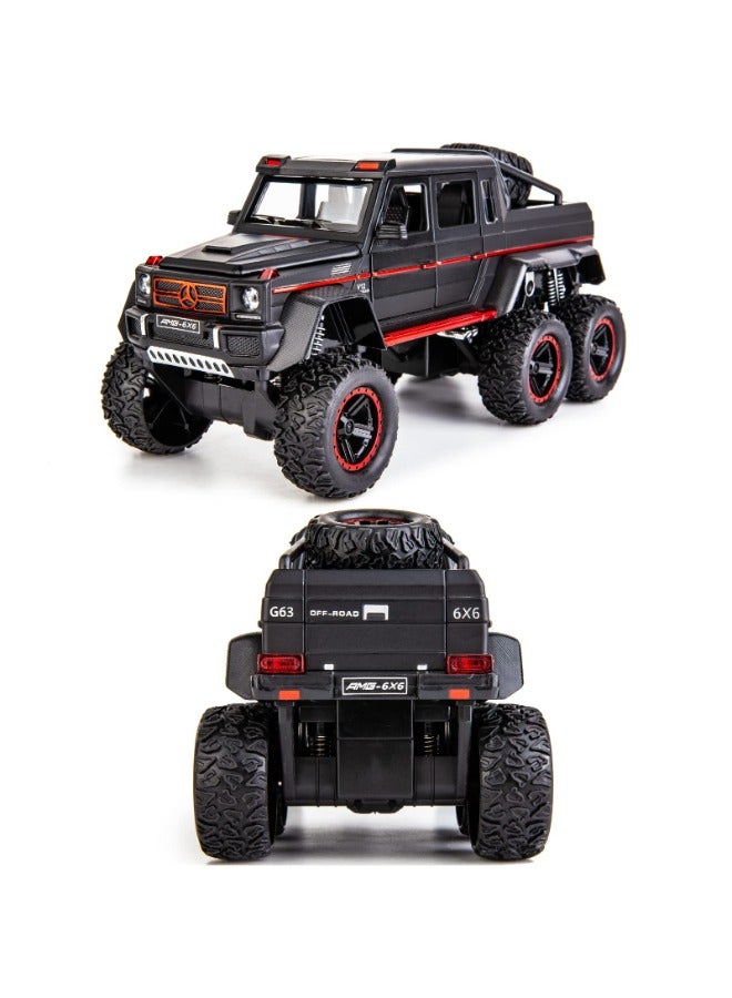 1:22 Benz G63 AMG 6x6 Off-Road Pickup Model Car – Zinc Alloy Pull-Back Toy with Sound & Light | Gift for Kids & Adult Collectors