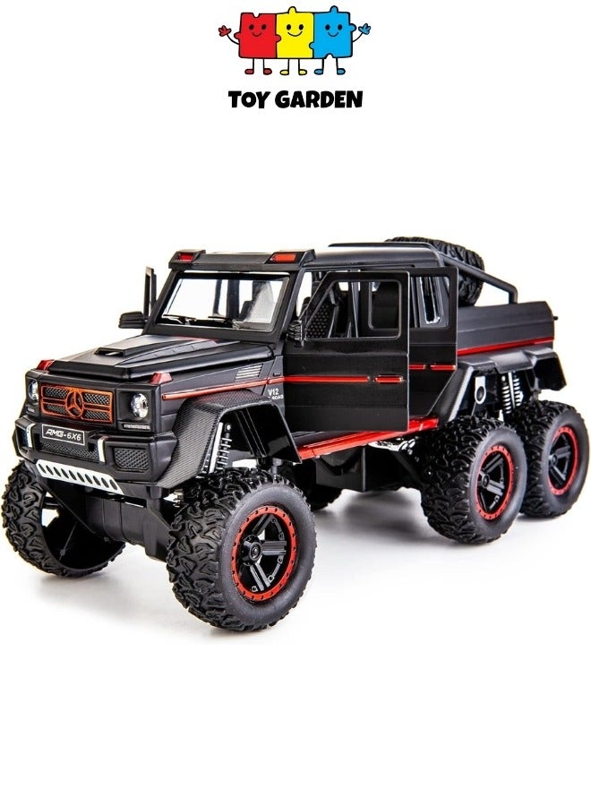 1:22 Benz G63 AMG 6x6 Off-Road Pickup Model Car – Zinc Alloy Pull-Back Toy with Sound & Light | Gift for Kids & Adult Collectors