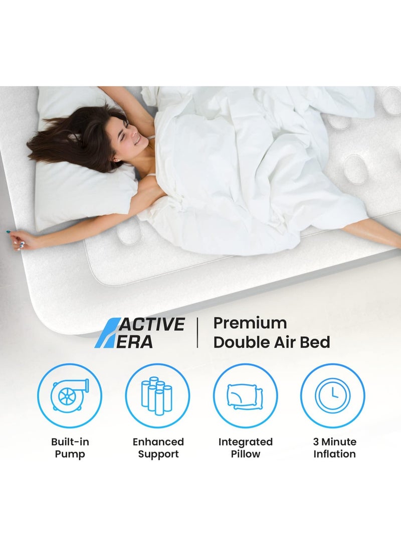 Inflatable Mattress - Premium Double Size Air Mattress With a Built-in Electric Pump and Pillow 137 x 195 x 38.5cm