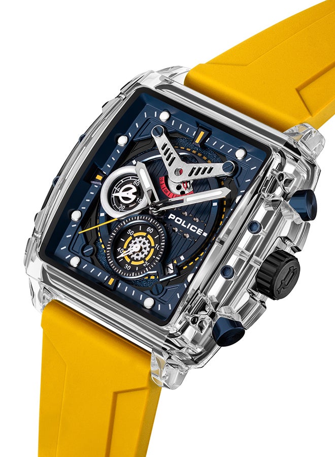 Men's Clout Black, Red, Yellow, White Silicone Strap Gents Chronograph Watch With Nylon Fiber Case