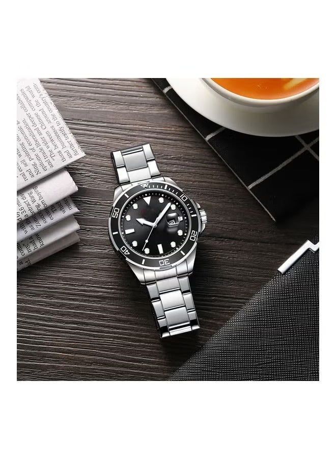 Men's Classic Luminous Analog Watch - 47 mm - Silver.