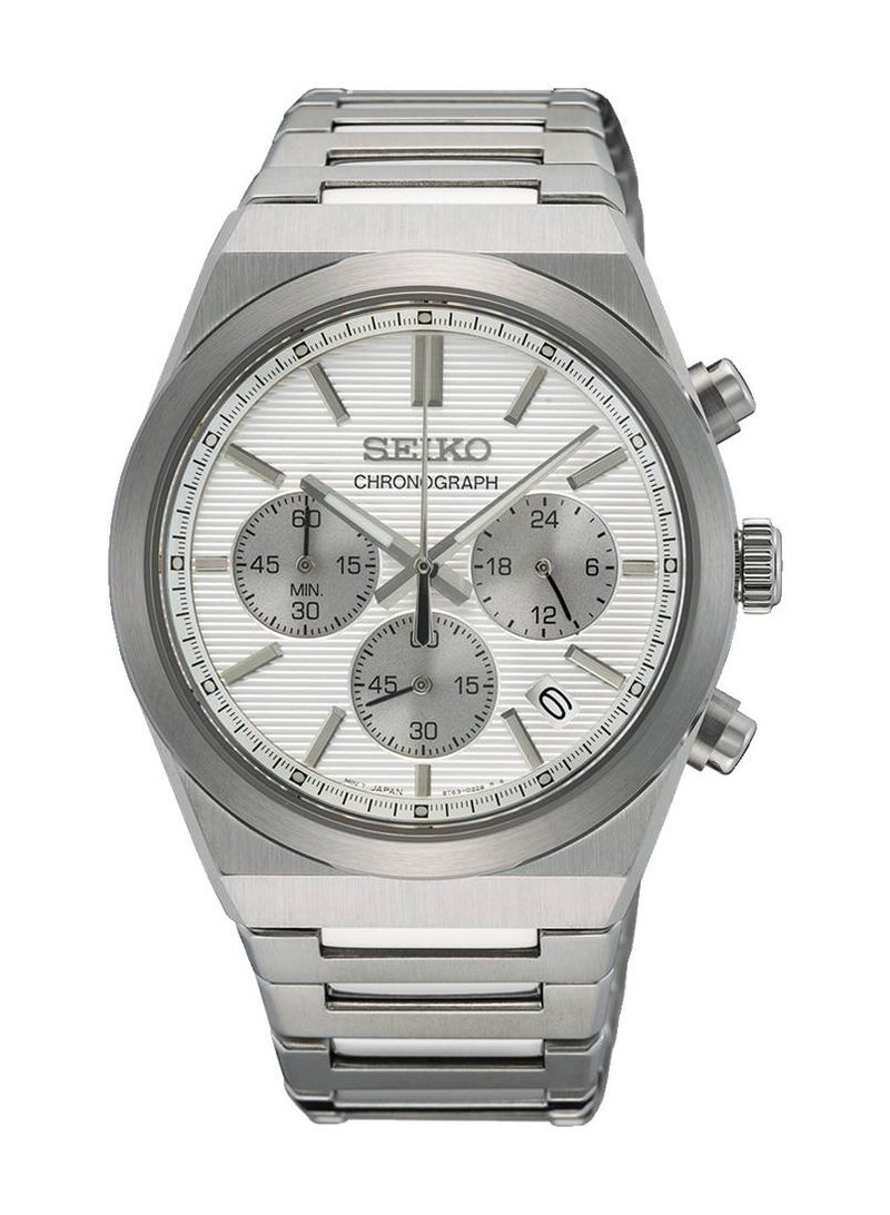 Chronograph Quartz White Dial Stainless Steel Men's Watch SSB451P1