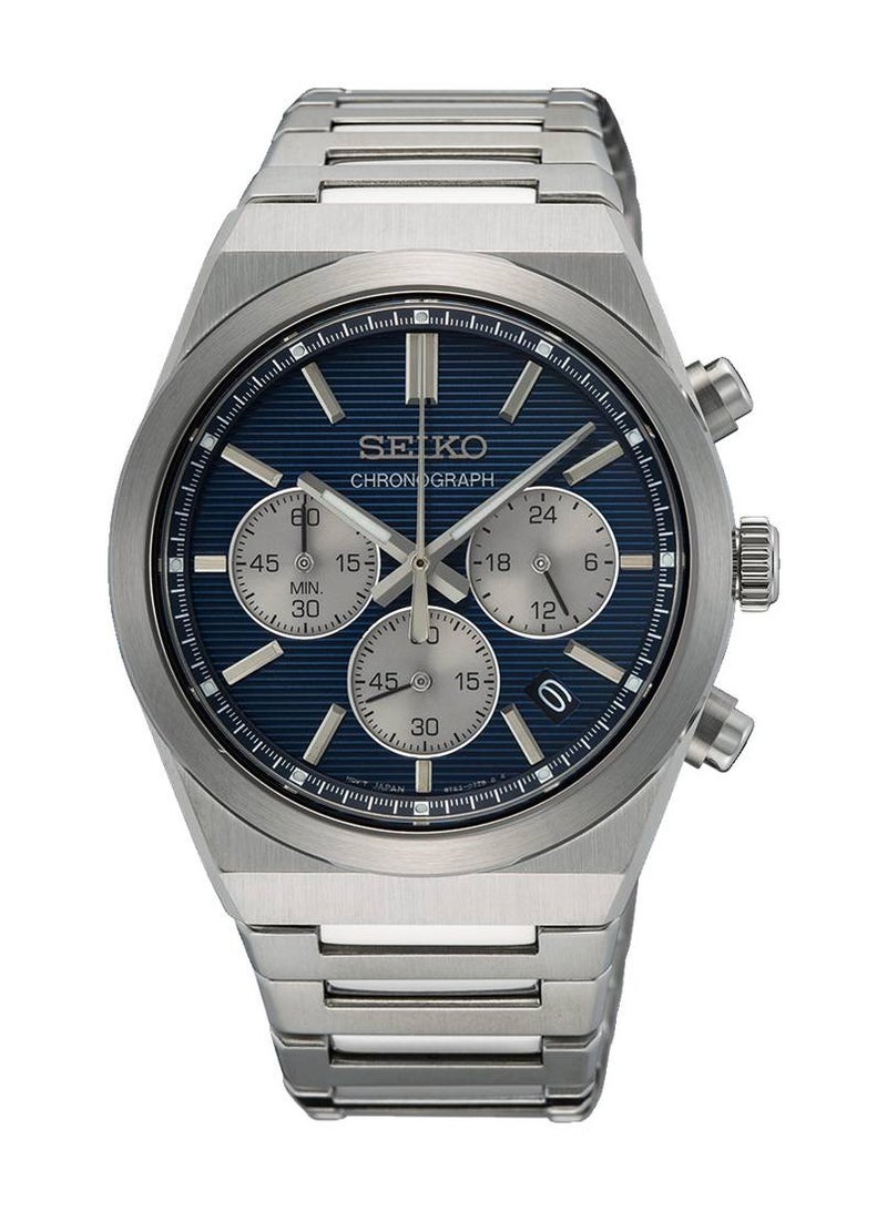 Chronograph Quartz Blue Dial Stainless Steel Men's Watch SSB453P1