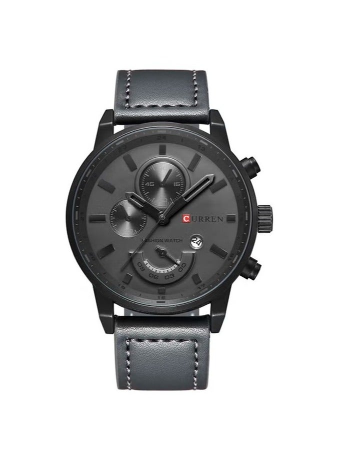 Men's PU Leather Analog Watch