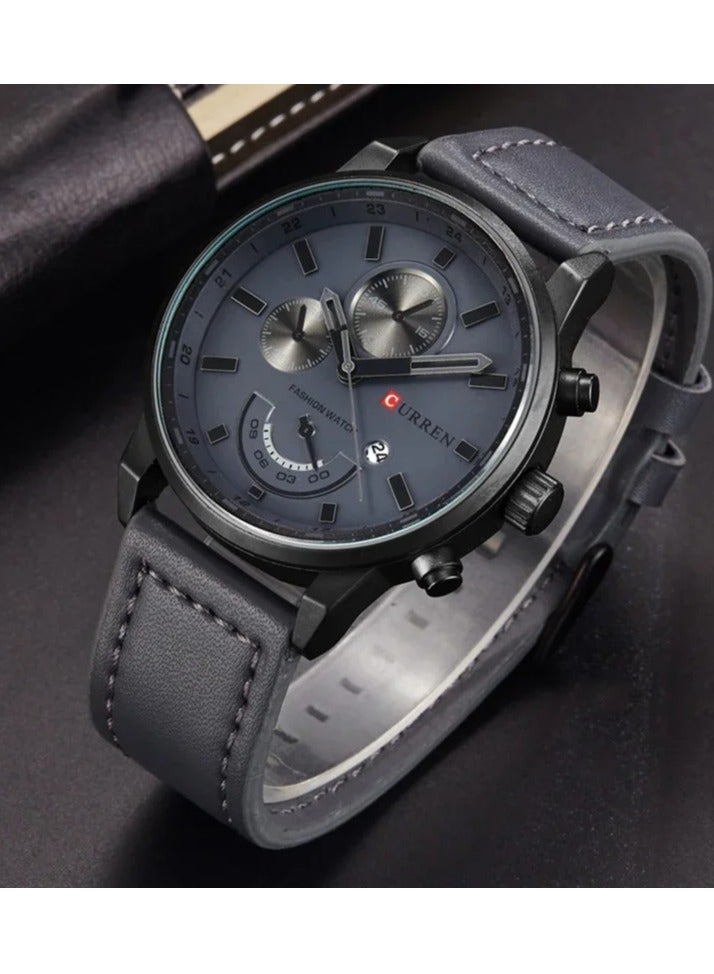 Men's PU Leather Analog Watch