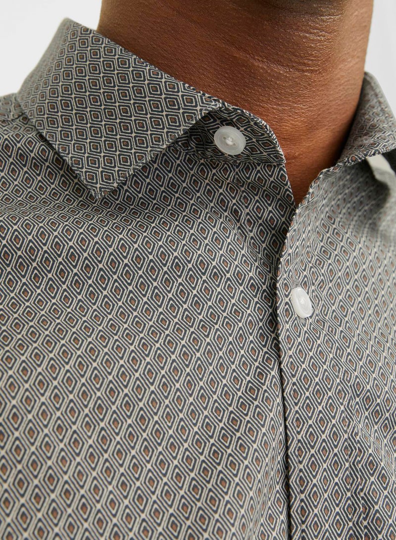 Polka Dot Print Regular Fit Shirt