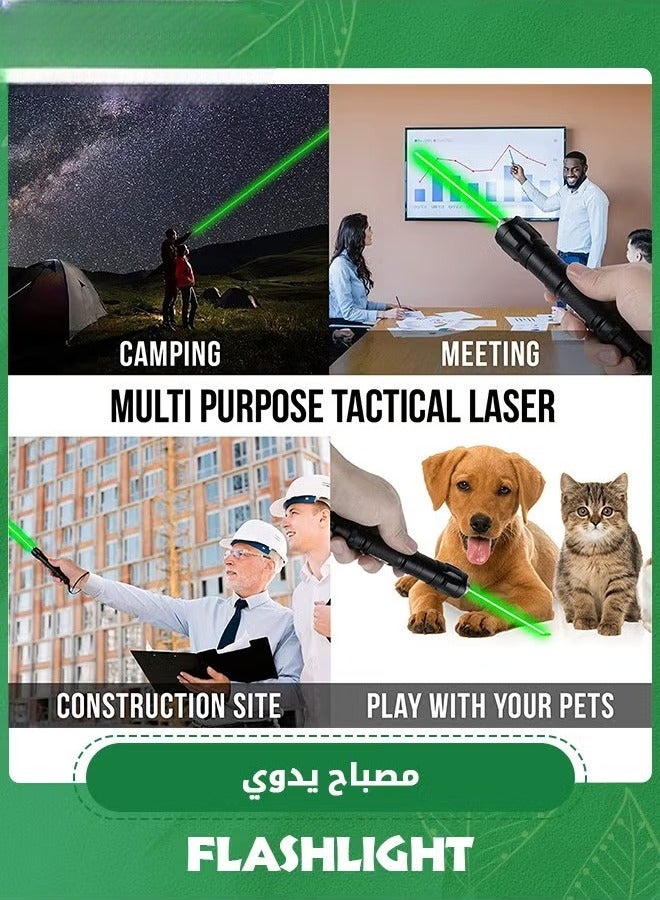 Long Range Flashlights, 10000Ft High Power Laser Pointer Flashlights, High Lumens, Compact and Rechargeable Flash Light Portable Laser Pointer for Camping Hiking Outdoor Emergency