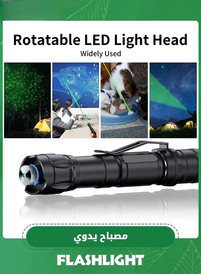 Long Range Flashlights, 10000Ft High Power Laser Pointer Flashlights, High Lumens, Compact and Rechargeable Flash Light Portable Laser Pointer for Camping Hiking Outdoor Emergency