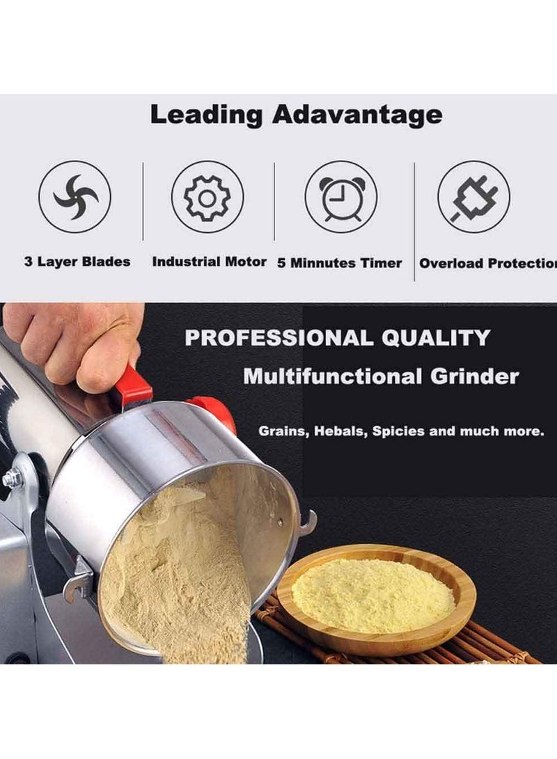 Spice Grinders Machine, Silver Crest 800g Heavy Electric Grinder for Cereal, Grain, Spice Powder Grinder Machine 100% Copper Motor, Imported