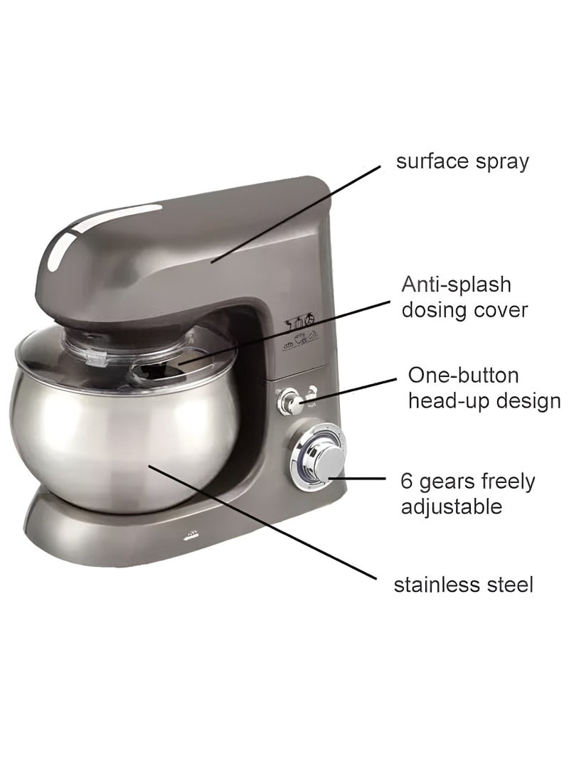 Stand Mixer with Bowl and Lid Powerful Kitchen Mixer for Baking, 6 Speed Tilt Head Food Mixer with Large Bowl, Dough Hook, Whisk, and Beater Attachments Perfect for Bread, Cake, and More 1500W