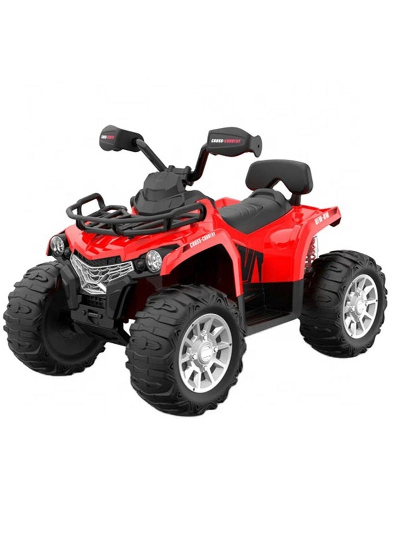 Kids ATV, 12V Battery Powered Electric Vehicle w/Music, Headlights, MP3, Spring Suspension, High & Low Speed, Treaded Tires, Storage Basket, Ride on 4 Wheeler Quad for 3-8 Years Old