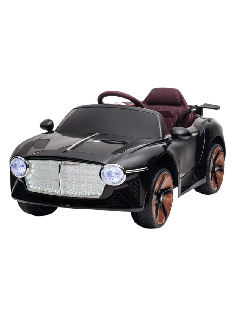 12V Electric Ride-On Car with Dual Drive, Bluetooth, USB, LED Lights, Rocking Function, 2.4G Remote Control, Dynamic Music & Adjustable Breathing Lights – Includes Three-Point Seat Belts