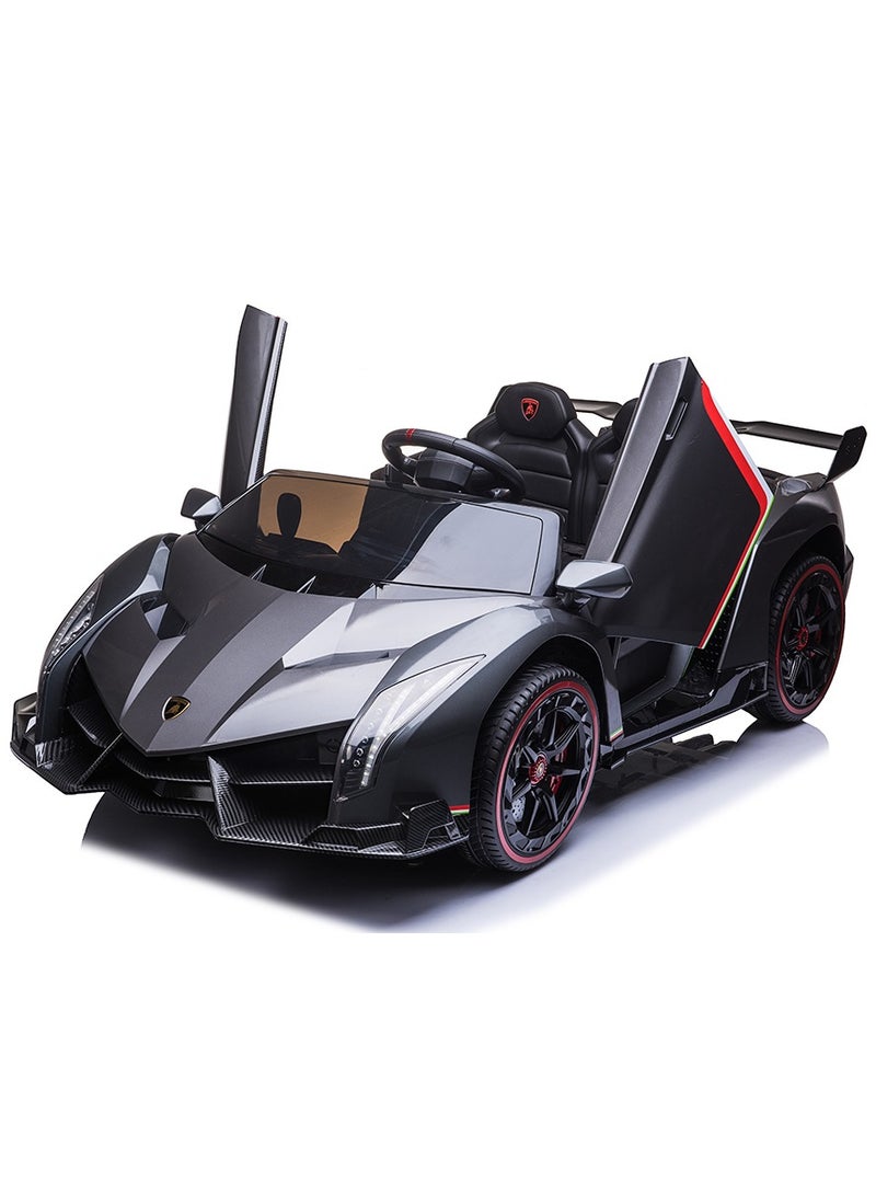 12V Licensed Lamborghini Veneno Ride-On Car for Kids – Electric Sports Car with Remote Control, 3 Speeds, Hydraulic Doors, LED Headlights, Rocking Function, and Music | Battery-Powered Vehicle for Boys and Girls