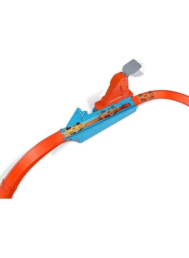 Toy Car Track Set, Rapid Raceway Champion, Multi Car Launcher, Connects To Other Sets, Includes 1:64 Scale Car