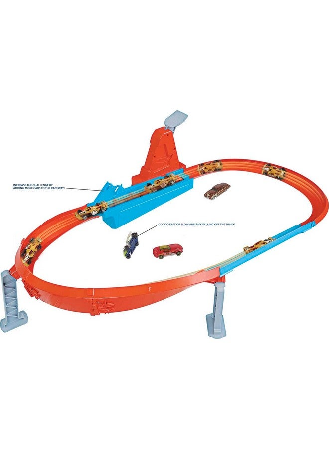 Toy Car Track Set, Rapid Raceway Champion, Multi Car Launcher, Connects To Other Sets, Includes 1:64 Scale Car