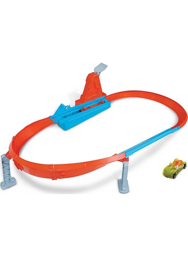 Toy Car Track Set, Rapid Raceway Champion, Multi Car Launcher, Connects To Other Sets, Includes 1:64 Scale Car