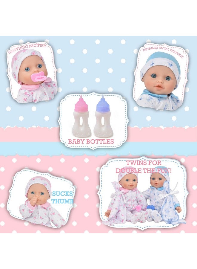 Soft Body Twin Baby Dolls For Toddlers In Gift Box, 12 Inch Baby Doll With Pacifier, Baby Girl Doll And Baby Boy Doll