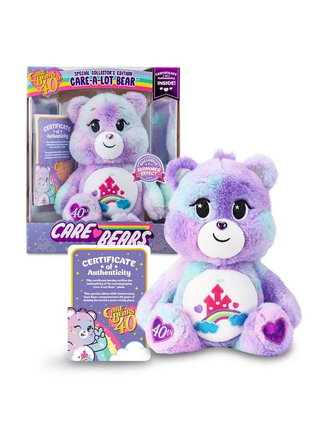 Care-A-Lot Bear - 40Th Anniversary - Purple Plushie For Ages 4+ - Stuffed Animal, Super Soft And Cuddly - Good For Girls And Boys, Employees, Collectors, Great Valentines Day Gift For Kids