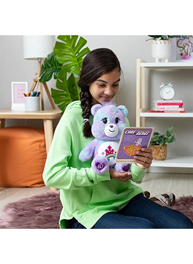 Care-A-Lot Bear - 40Th Anniversary - Purple Plushie For Ages 4+ - Stuffed Animal, Super Soft And Cuddly - Good For Girls And Boys, Employees, Collectors, Great Valentines Day Gift For Kids