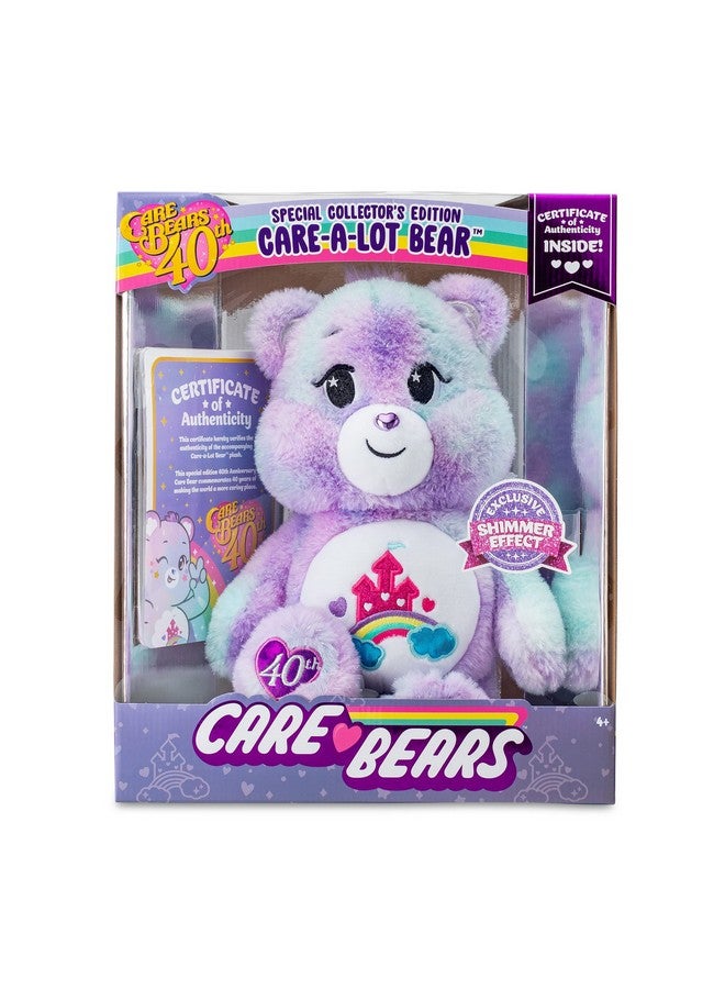 Care-A-Lot Bear - 40Th Anniversary - Purple Plushie For Ages 4+ - Stuffed Animal, Super Soft And Cuddly - Good For Girls And Boys, Employees, Collectors, Great Valentines Day Gift For Kids