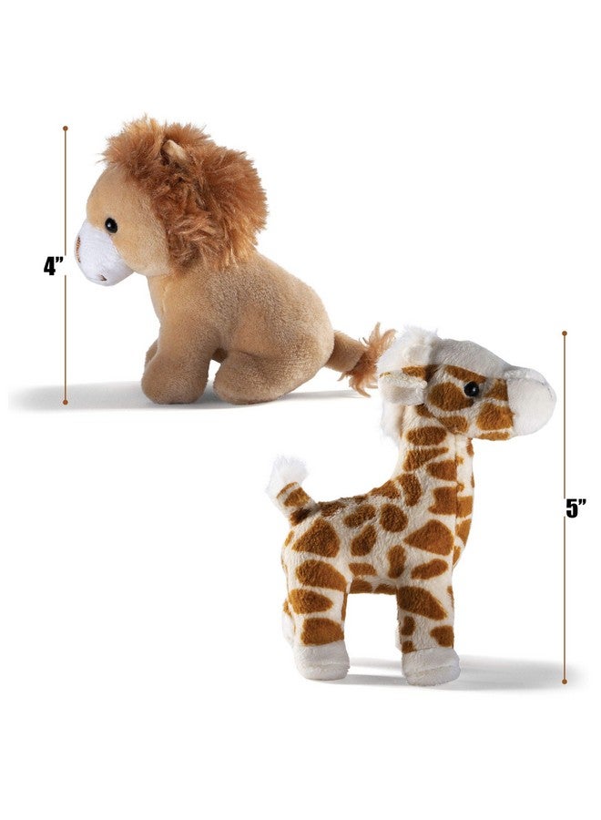 Safari Friends Stuffed Animal Gift Set - 5 Small Plush Stuffed Animals (Giraffe, Tiger, Lion, Polar Bear, Elephant) Zoo Animals - Machine Washable Stuffed Animals For Boys & Girls Ages 3-5+