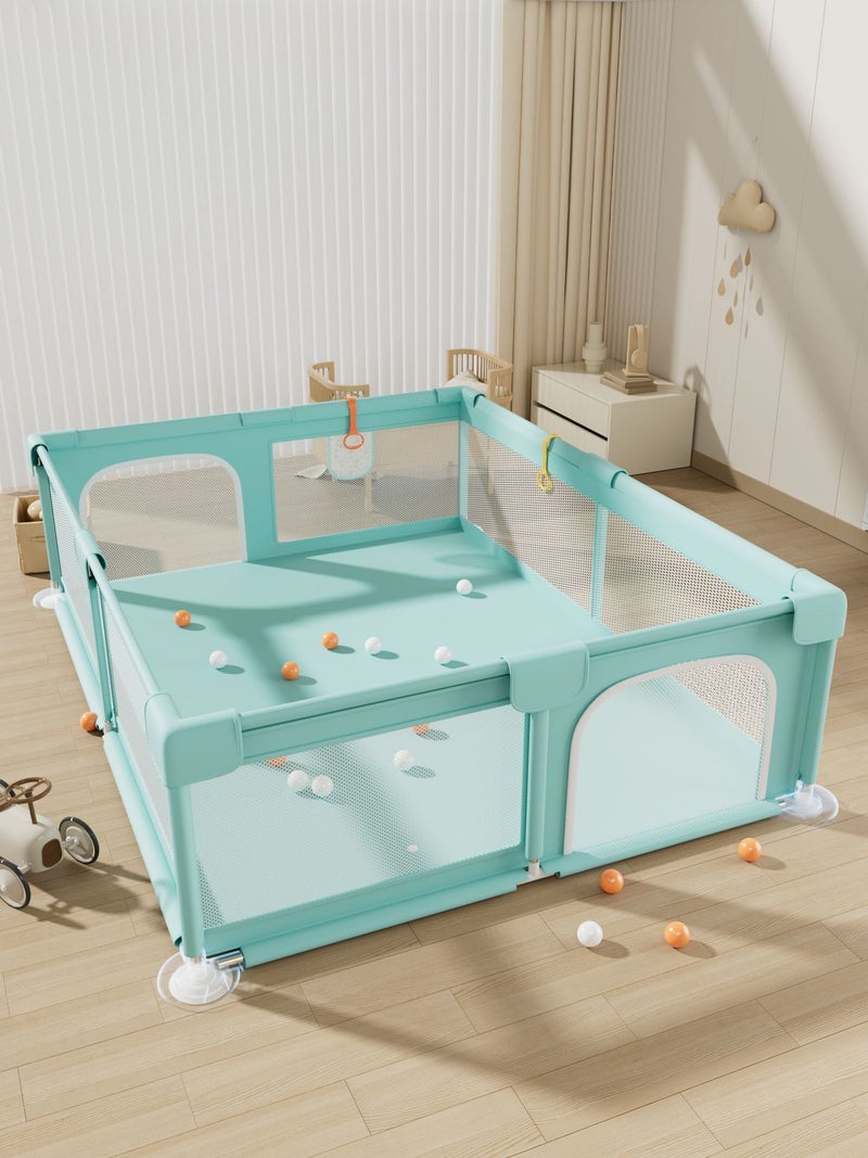 Indoor Baby Playpen Child Safety Fence Light blue