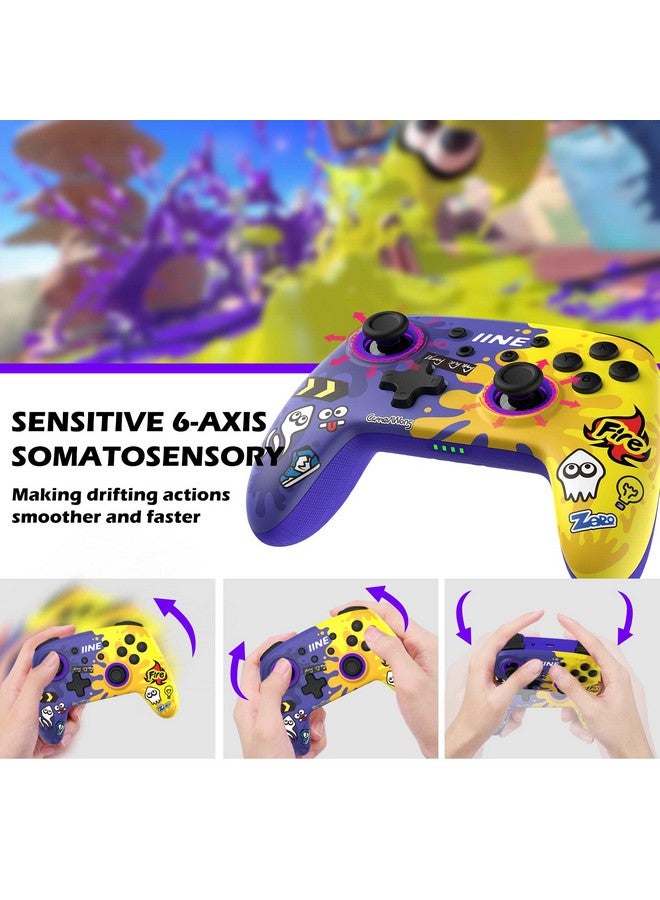 Wireless Game Controller For Nintendo Switch, Graffiti Gamepad Compatible With Switch/Oled, Wake Up, Vibration And Turbo Function