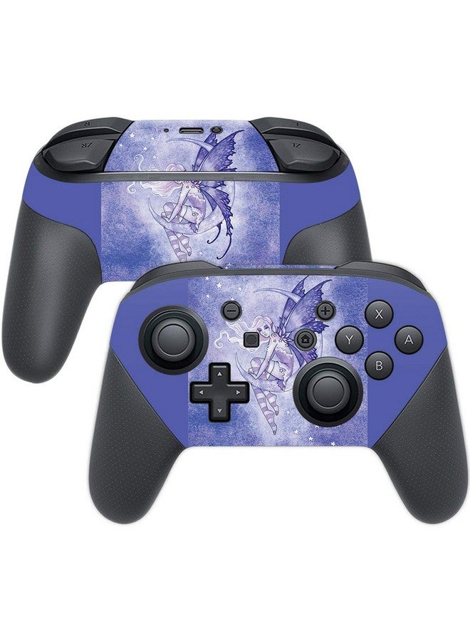 Mightyskins Skin Compatible With Nintendo Switch Pro Controller Purple Moon | Protective, Durable, And Unique Vinyl Decal Wrap Cover | Easy To Apply, Remove, And Change Styles | Made In The Usa