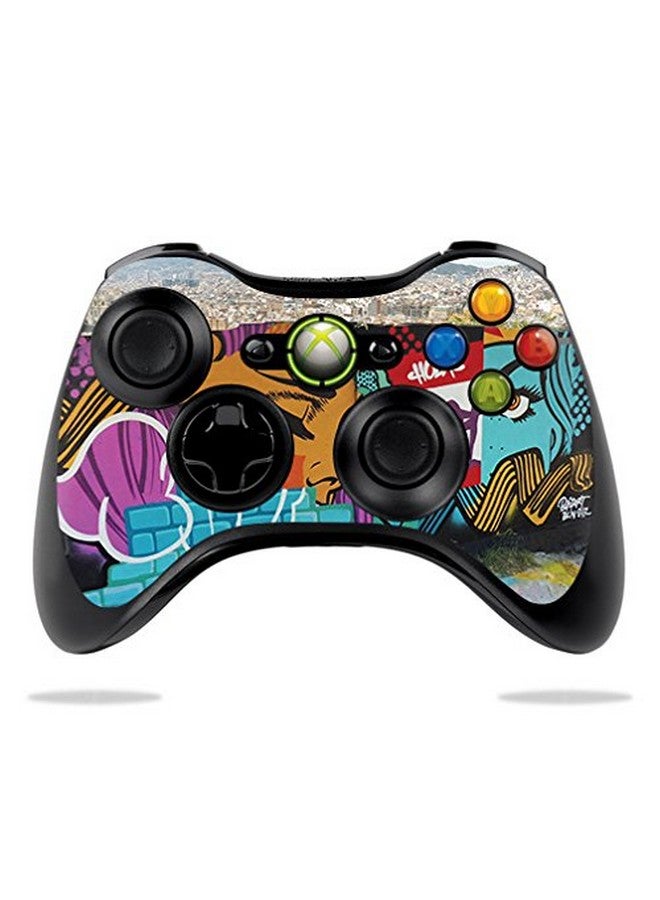 Mightyskins Skin Compatible With Microsoft Xbox 360 Controller Graffiti Skyline | Protective, Durable, And Unique Vinyl Decal Wrap Cover | Easy To Apply, Remove, And Change Styles | Made In The Usa