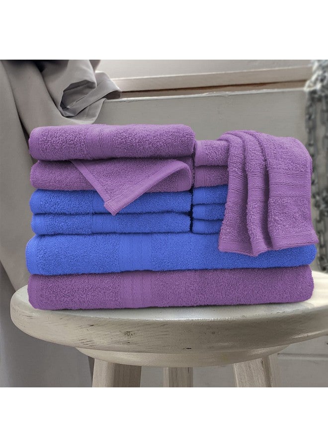 Anatolia 12 Piece Cotton Towel Combo In 500 Gsm- Heaven+Purple