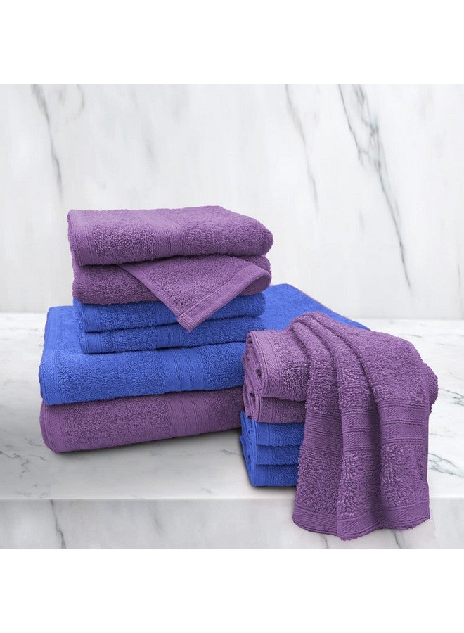 Anatolia 12 Piece Cotton Towel Combo In 500 Gsm- Heaven+Purple