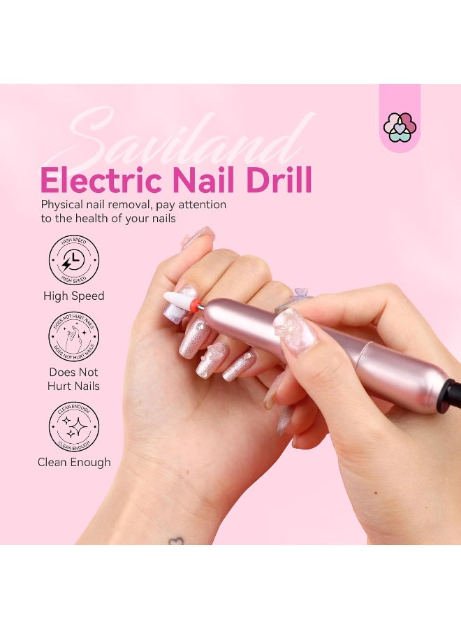 Electric Nail Drill - Electric Nail File Efile Nail Drill Professional Manicure With 6Pieces Nail Drill Bits And 51Pieces Sanding Bands For Acrylic Nail Pedicure Polishing Shape Tools Home Salon Use