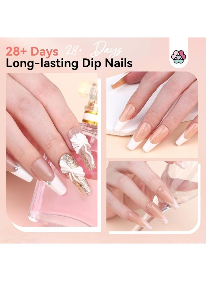 Dip Powder Nail Kit: Keratin French Nails Tips Dipping Powder Pink Dark Nudes Clear Base Top Activator Nail Glue Nail Tools Cuticle Oil Nail Art Strengthen Repairing Beginner Diy Nail Salon