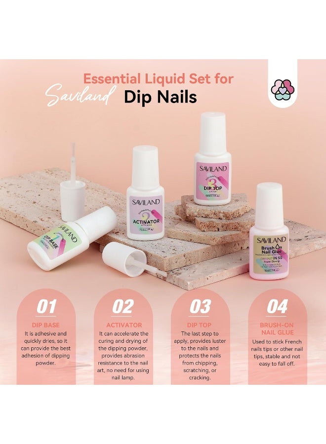 Dip Powder Nail Kit: Keratin French Nails Tips Dipping Powder Pink Dark Nudes Clear Base Top Activator Nail Glue Nail Tools Cuticle Oil Nail Art Strengthen Repairing Beginner Diy Nail Salon