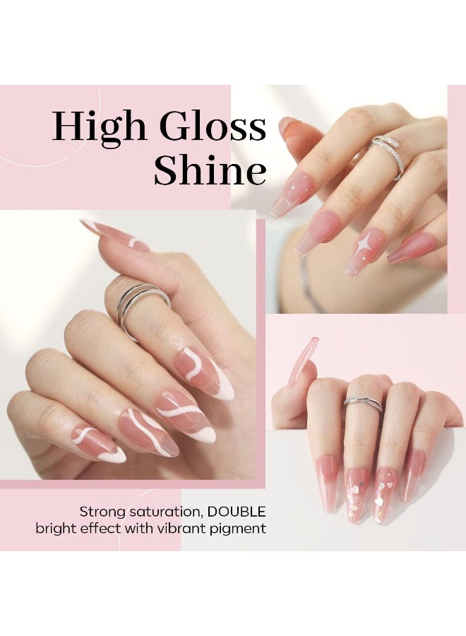 Nude Pink Gel Nail Polish,1Pieces 15Ml Transparent Jelly Nude Sheer Pink Gel Polish,Soak Off Led Salon Diy At Home Nail Manicure Gift For Women Girls