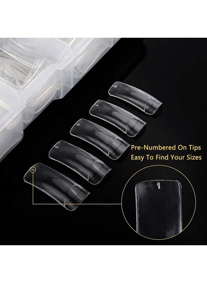 200Pcs Square Nail Tips For Acrylic Nails Professional, Fake Clear Natural Acrylic Short Square French Artificial Nail Tips Half Cover With Acrylic Nail Clipper, 2Pcs Nail Files